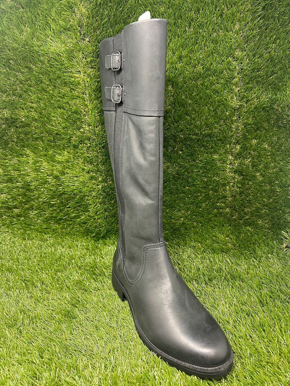 Clarks Women's 9.5Wide Adalynn Black Leather Knee High Boots